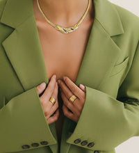 Balmain Vintage Gold-Tone Twist Necklace with Crystal Accents