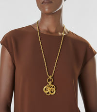 Vintage Sonia Rykiel Gold-Tone Rope Necklace with Sculptural Pendant