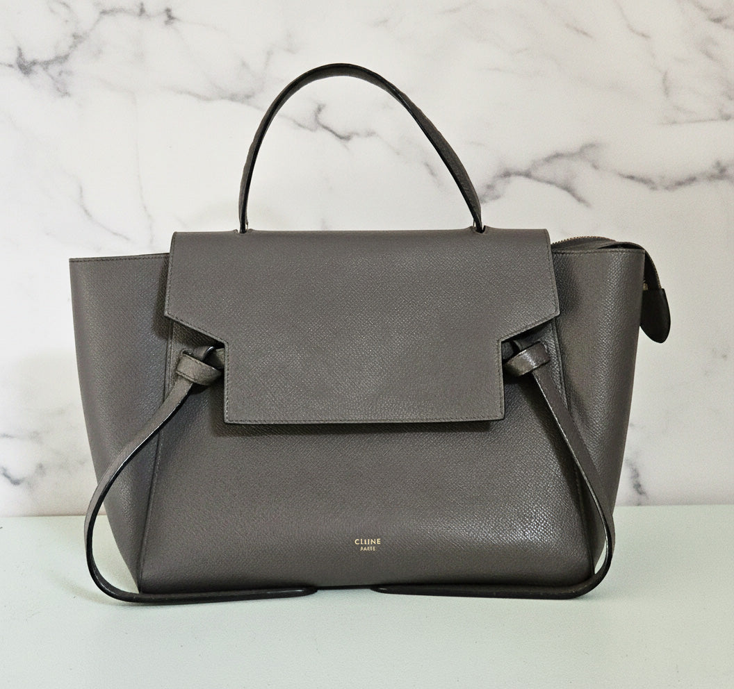 Céline Belt Bag in Dark Grey Grained Calfskin