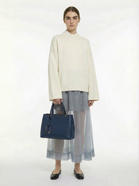 Fendi 2Jours Blue Leather Tote Bag