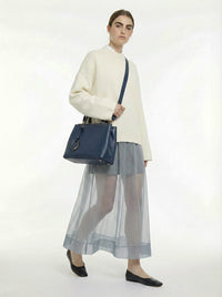 Fendi 2Jours Blue Leather Tote Bag