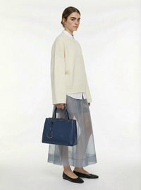 Fendi 2Jours Blue Leather Tote Bag