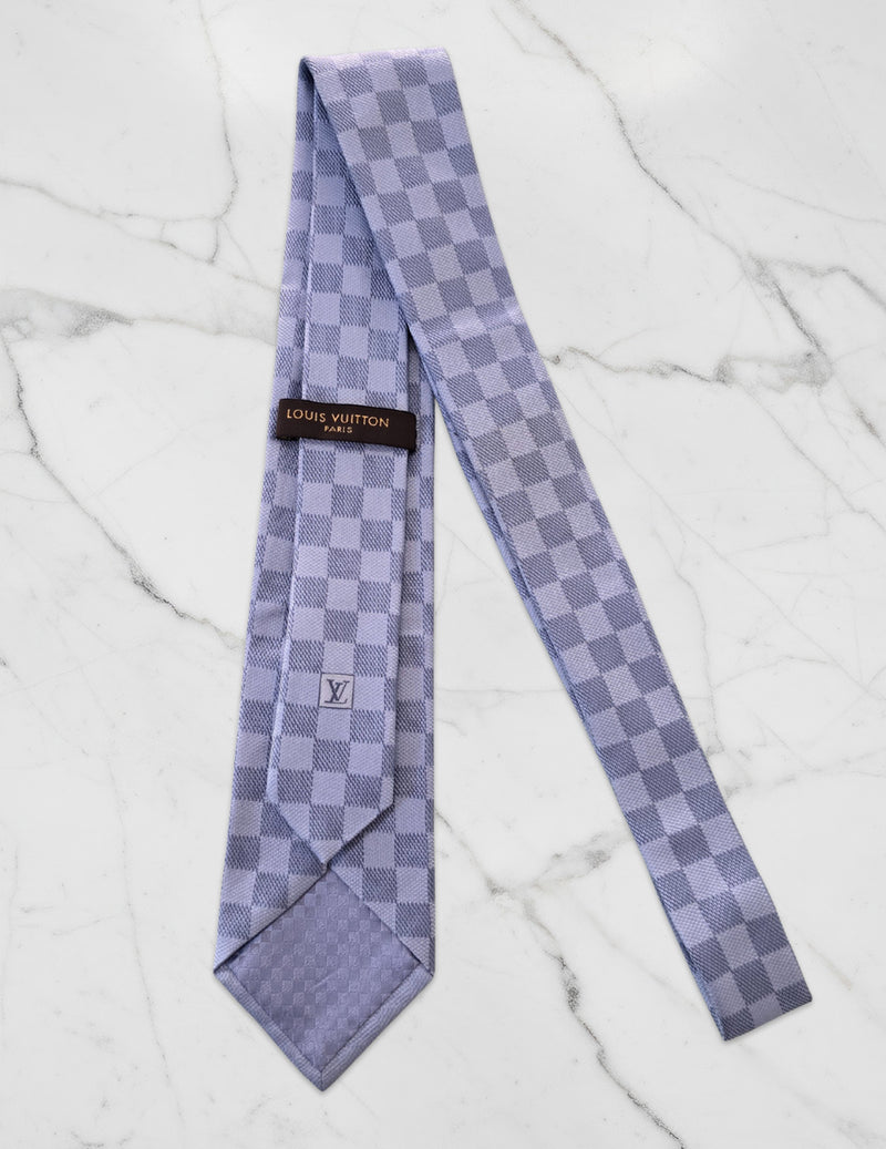 Louis Vuitton Silk Tie Light Blue Damier