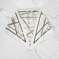 Hermès Triangle Scarf – Ribbon Motif in Neutrals