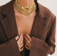 Vintage Givenchy Gold-Plated Chain Sautoir Necklace with Pearls & Crystals