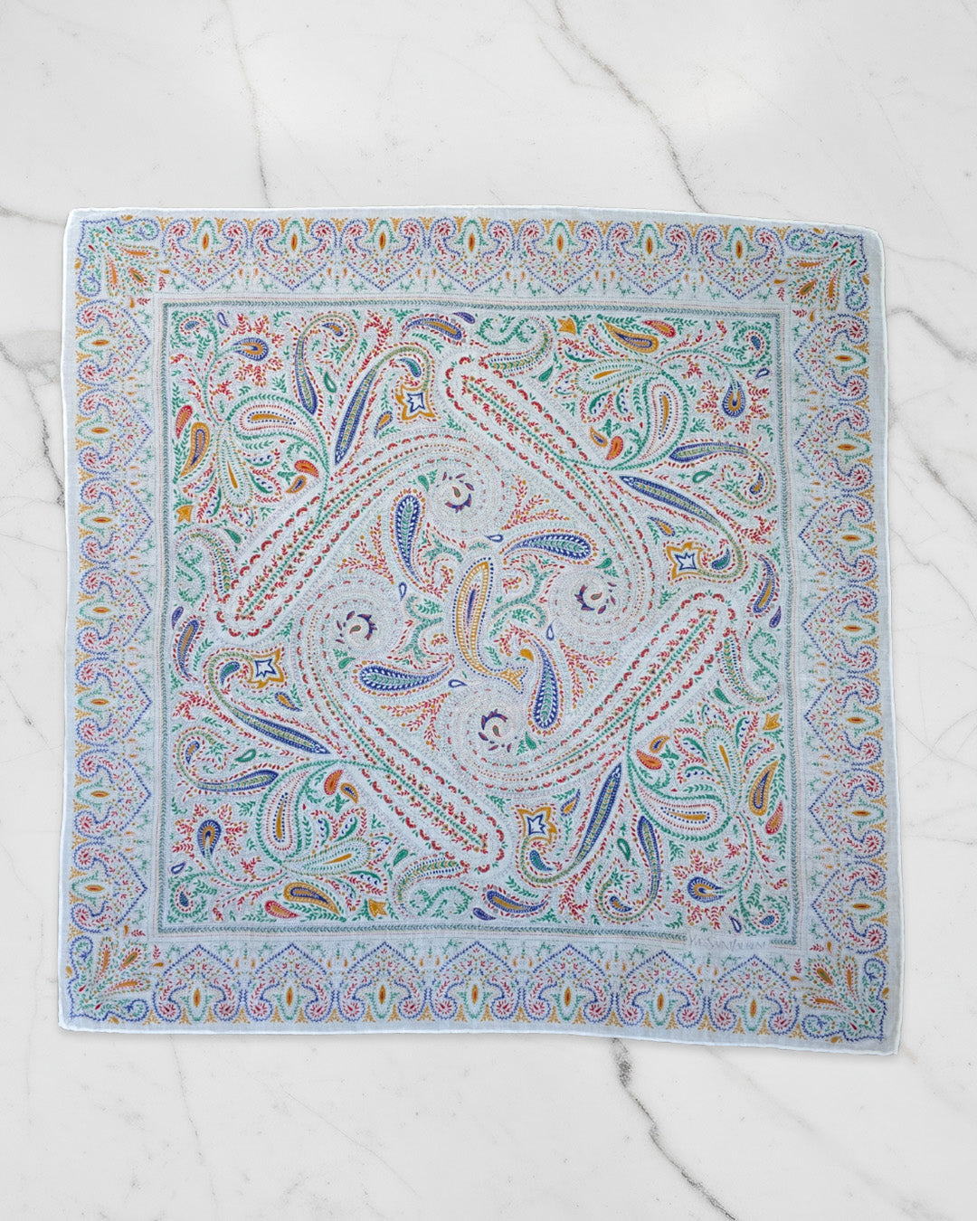 Yves Saint Laurent Vintage Paisley Cotton Bandana Scarf
