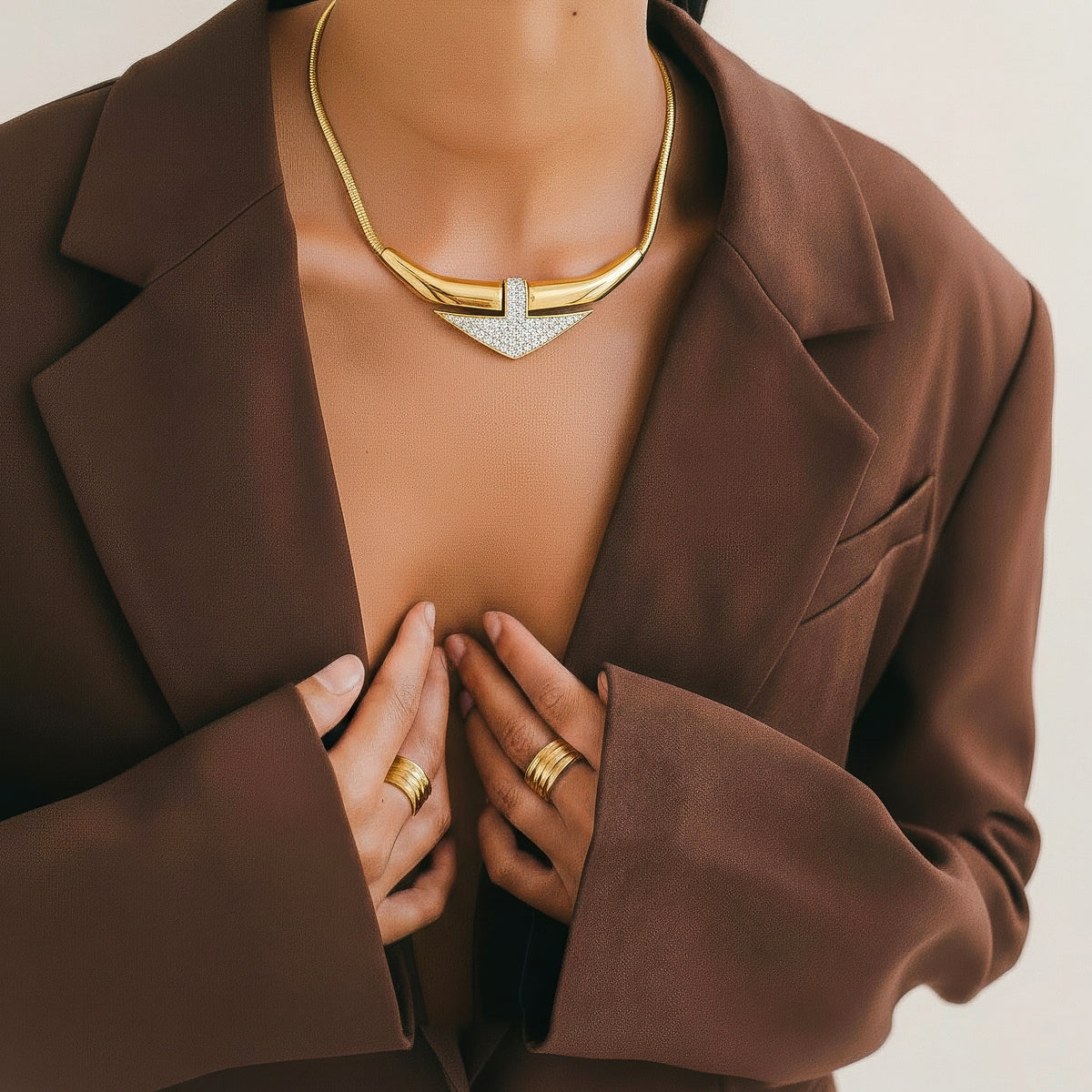 Vintage Givenchy Art Deco Gold-Plated Necklace