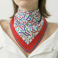 Foulard Bandana Vintage Yves Saint Laurent À Motif Graphique Multicolore