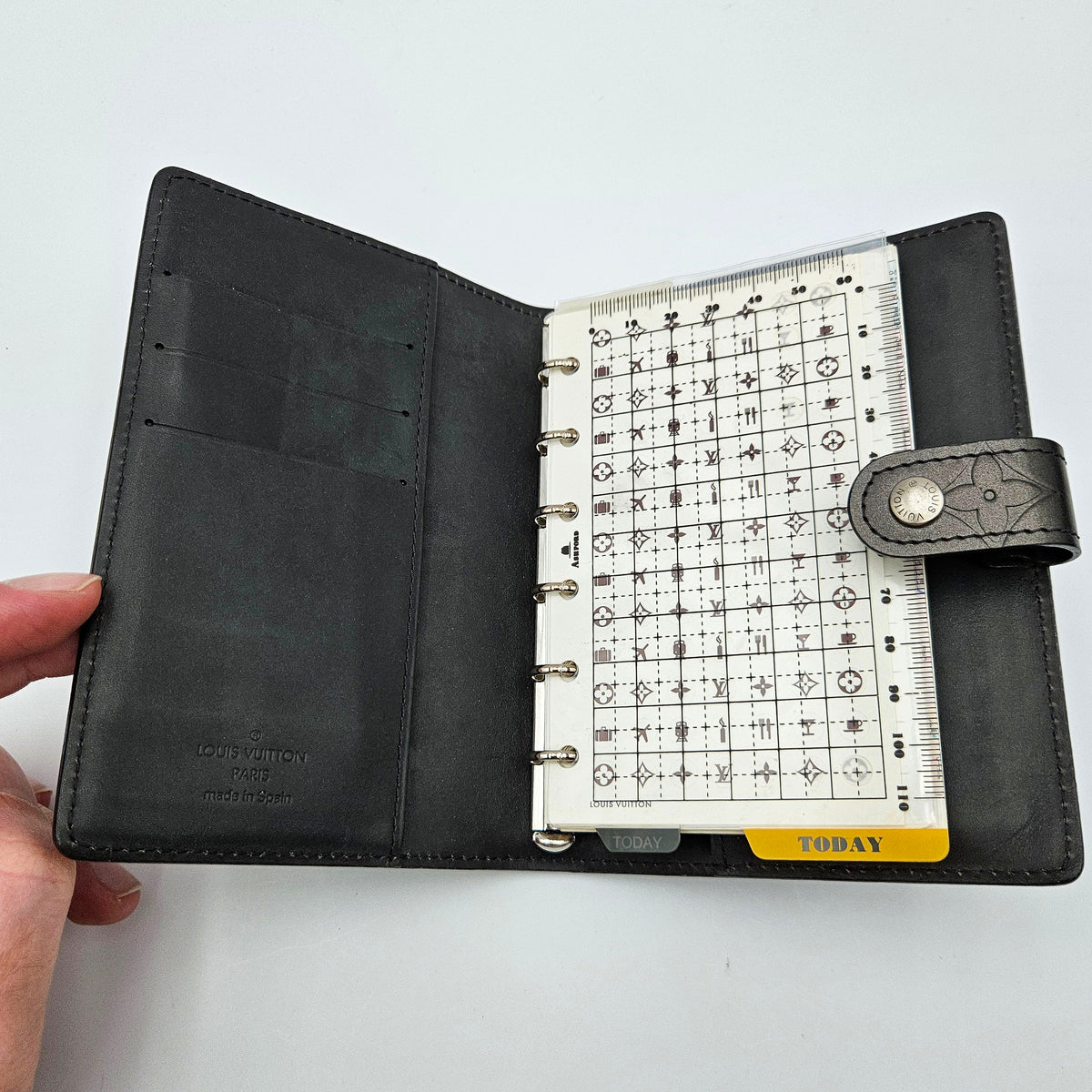 Agenda PM Louis Vuitton Cuir Mat Monogramme Noir Anthracite