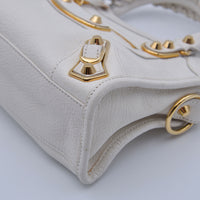 Balenciaga City Mini Cuir Grainé Blanc