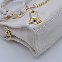 Balenciaga City Mini Cuir Grainé Blanc