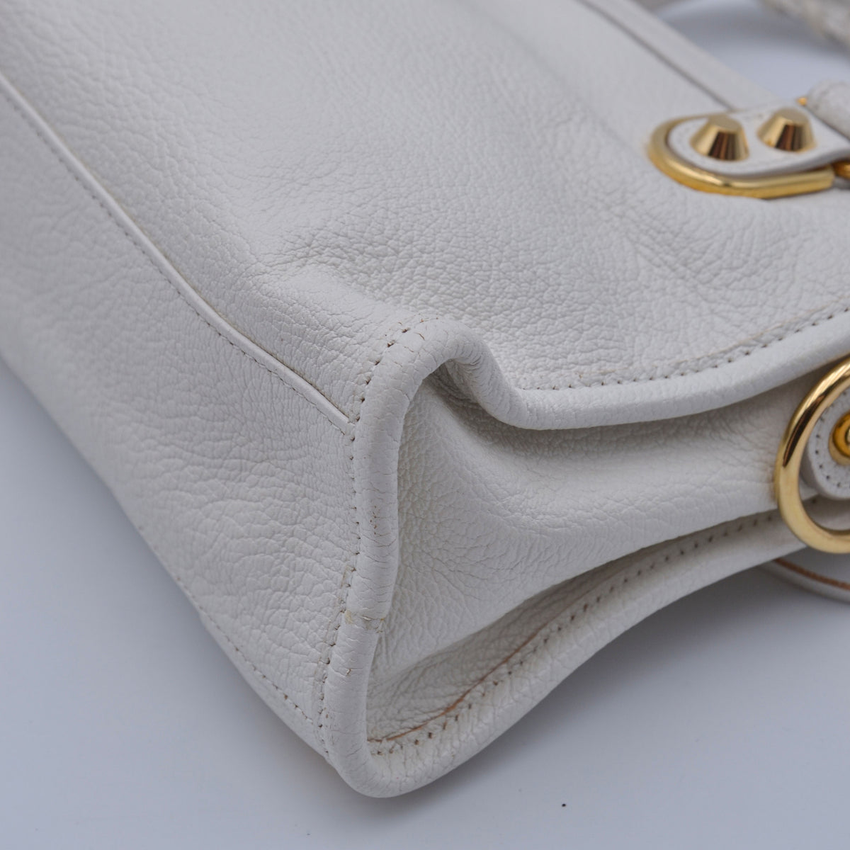 Balenciaga City Mini Cuir Grainé Blanc