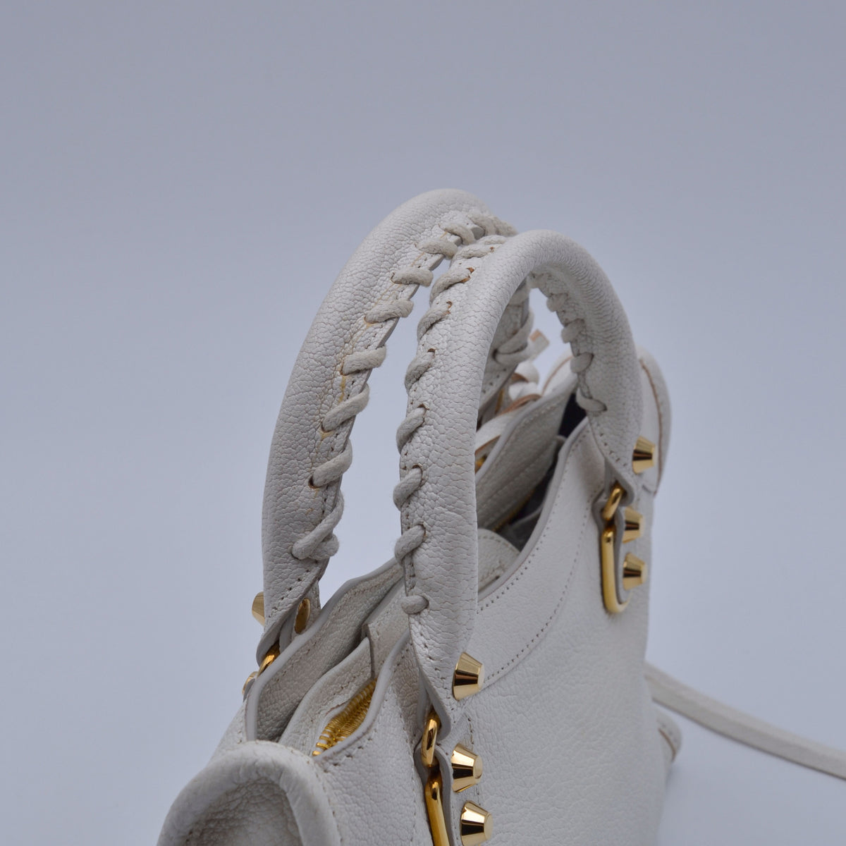Balenciaga City Mini Cuir Grainé Blanc