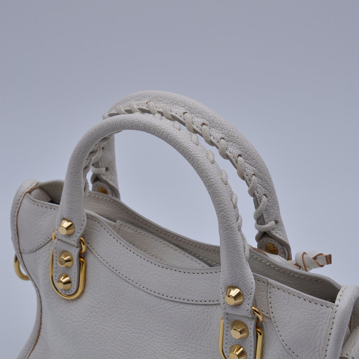 Balenciaga City Mini Cuir Grainé Blanc
