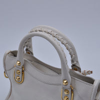 Balenciaga City Mini Cuir Grainé Blanc