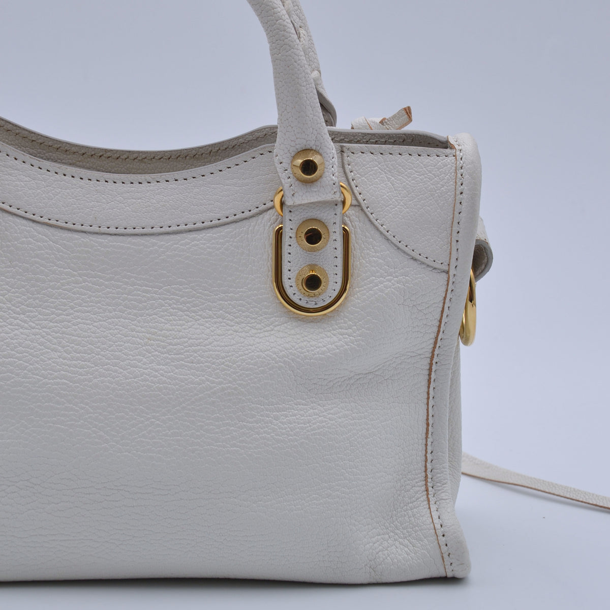 Balenciaga City Mini Cuir Grainé Blanc