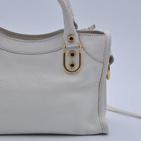 Balenciaga City Mini Cuir Grainé Blanc