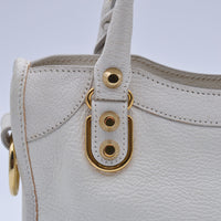 Balenciaga City Mini Cuir Grainé Blanc