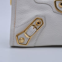Balenciaga City Mini Cuir Grainé Blanc