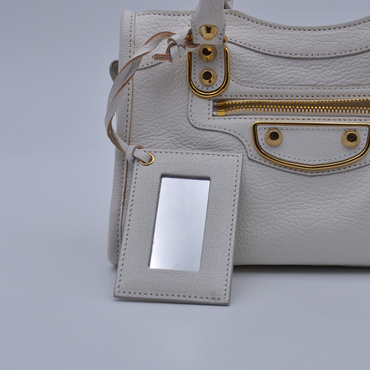 Balenciaga City Mini Cuir Grainé Blanc