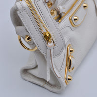 Balenciaga City Mini Cuir Grainé Blanc