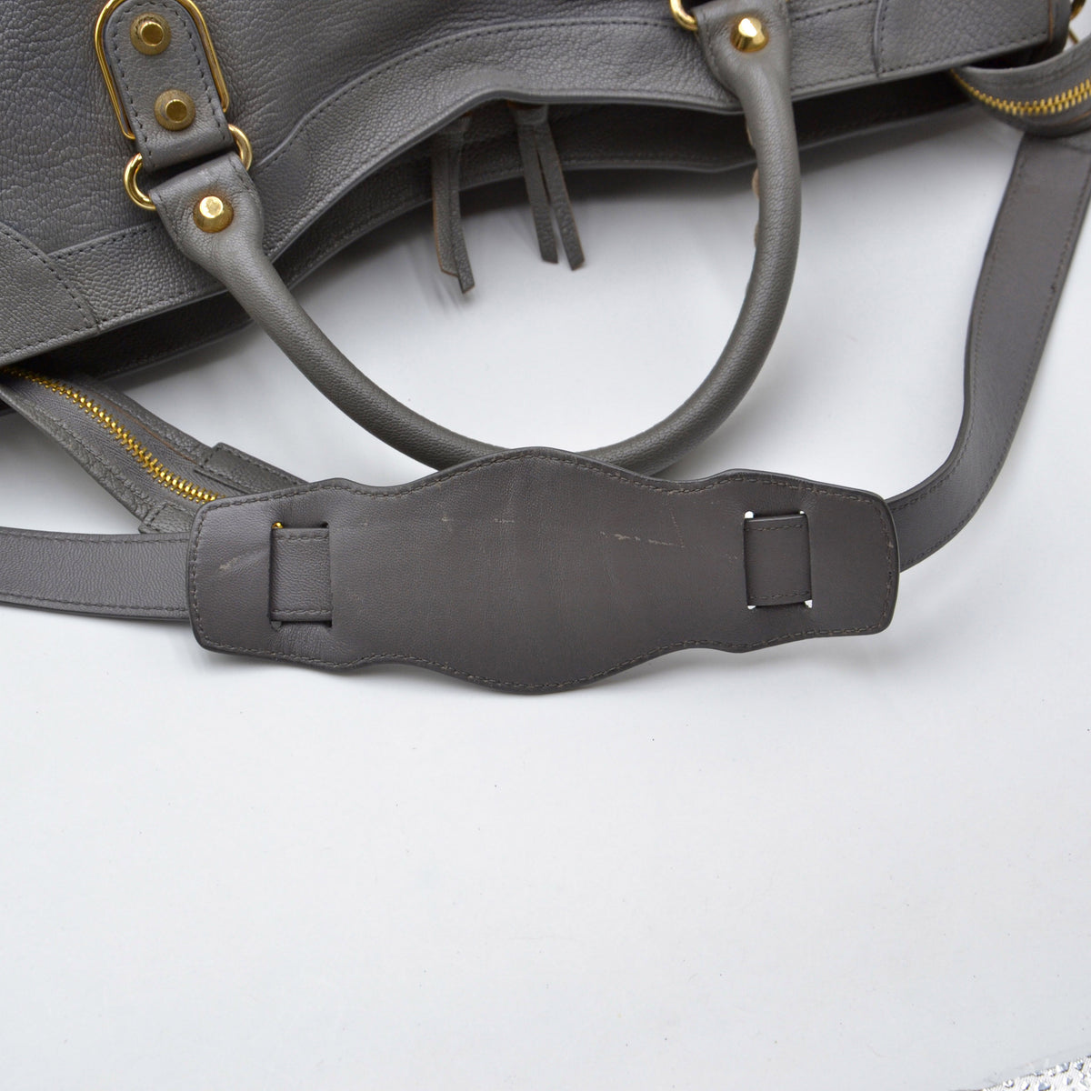 Balenciaga City Metallic Edge gris foncé