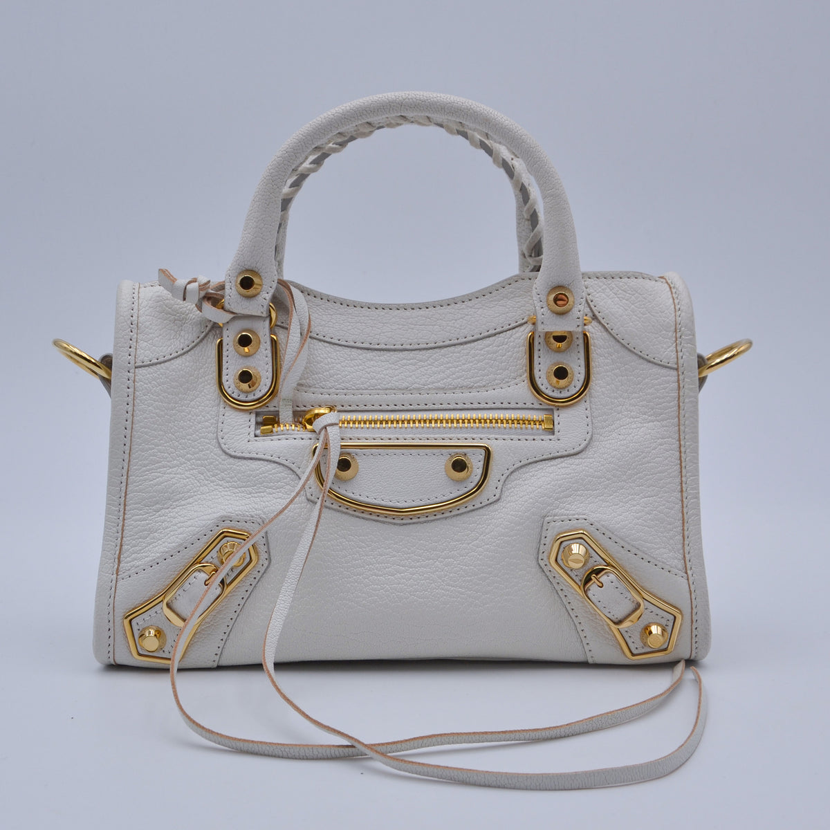 Balenciaga City Mini Cuir Grainé Blanc