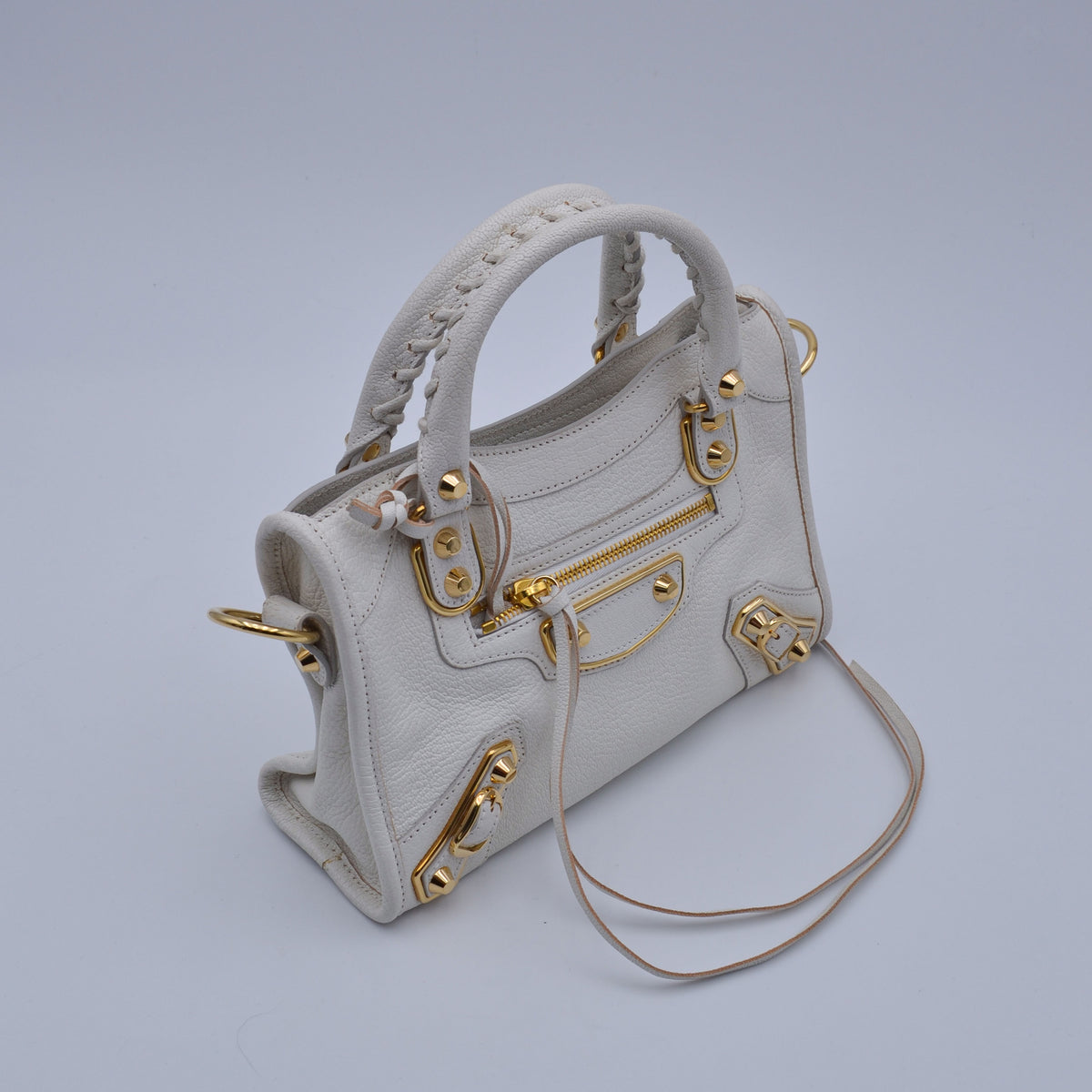Balenciaga City Mini Cuir Grainé Blanc