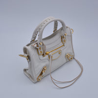 Balenciaga City Mini Cuir Grainé Blanc