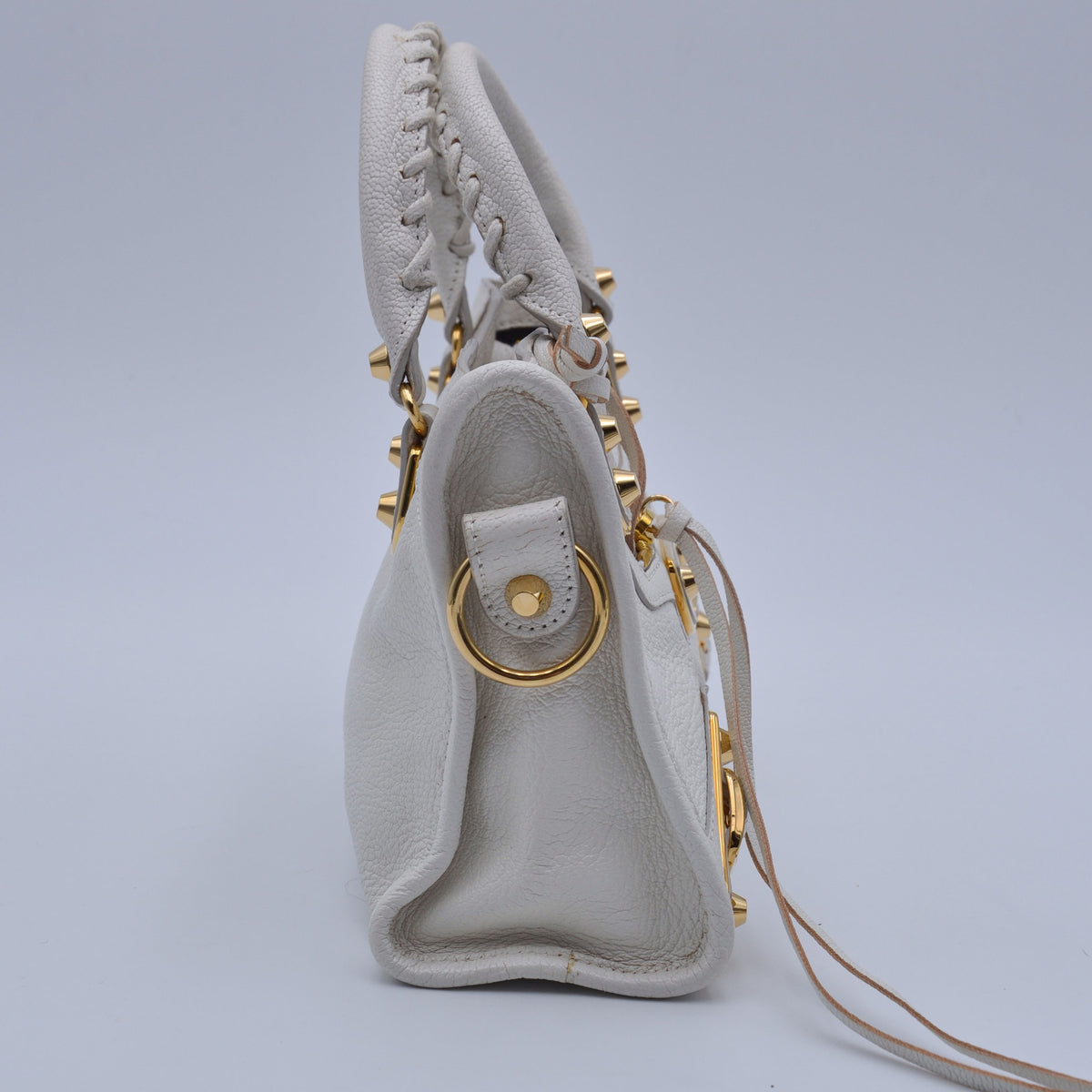 Balenciaga City Mini Cuir Grainé Blanc