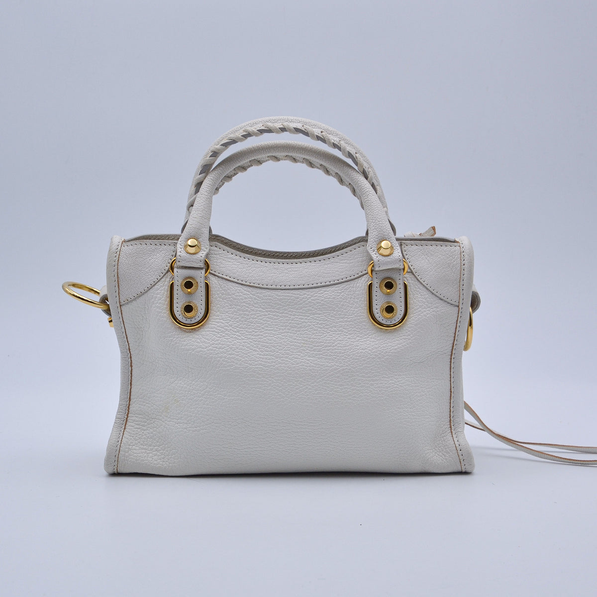 Balenciaga City Mini Cuir Grainé Blanc