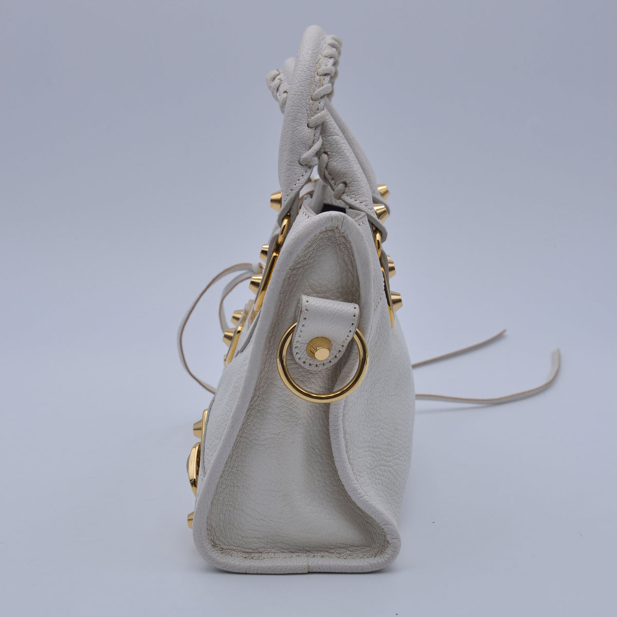 Balenciaga City Mini Cuir Grainé Blanc