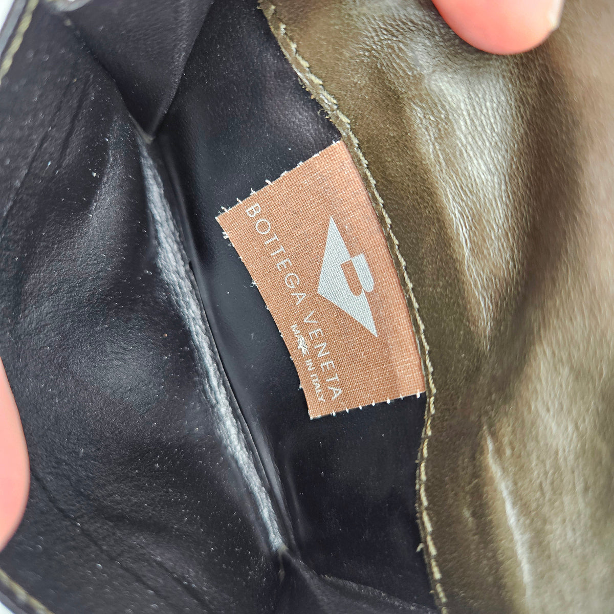 Portefeuille Bottega Veneta Intrecciato vert olive