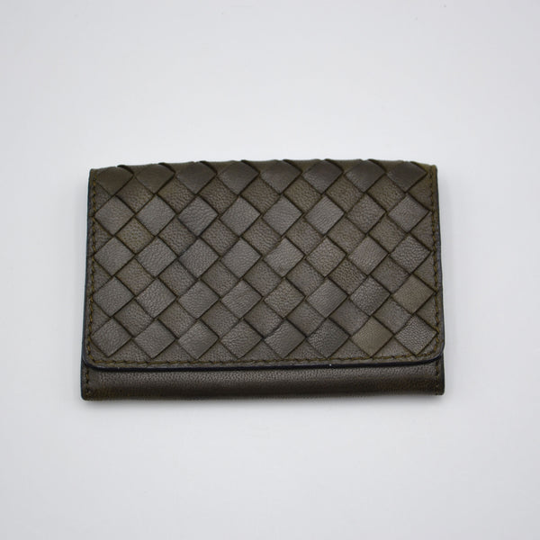 Portefeuille Bottega Veneta Intrecciato vert olive