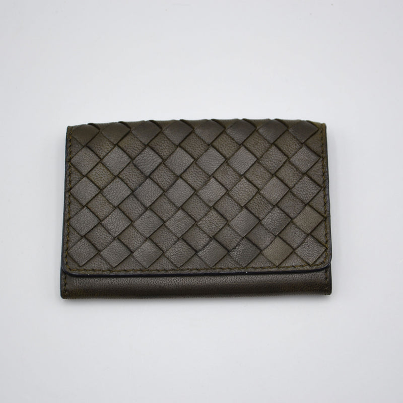 Portefeuille Bottega Veneta Intrecciato vert olive