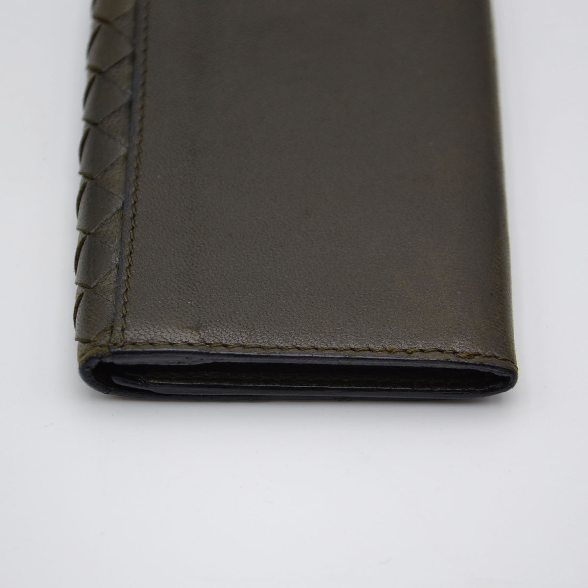 Portefeuille Bottega Veneta Intrecciato vert olive