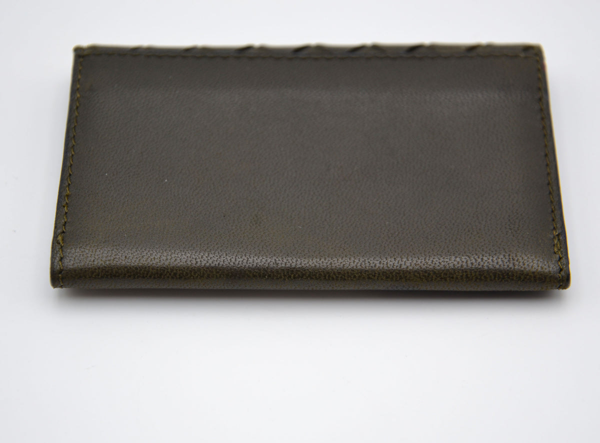 Portefeuille Bottega Veneta Intrecciato vert olive