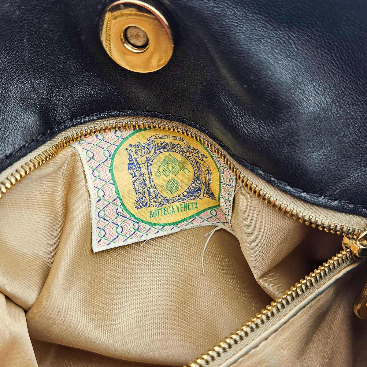 Sac Bottega Veneta Intrecciato noir vintage