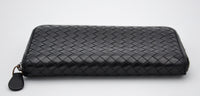 Portefeuille Bottega Veneta Long en Cuir Noir Intrecciato