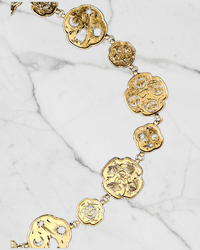 Ceinture Vintage Sonia Rykiel Inspiration Byzantine en Métal Doré