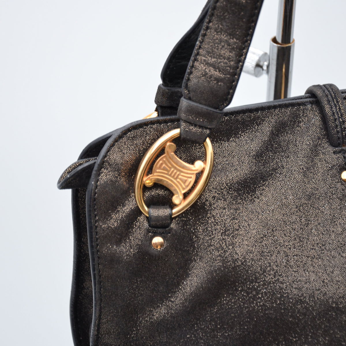 Sac Céline Vintage Logo Triomphe Suédine Irisée
