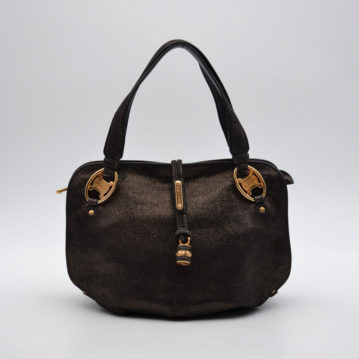 Sac Céline Vintage Logo Triomphe Suédine Irisée