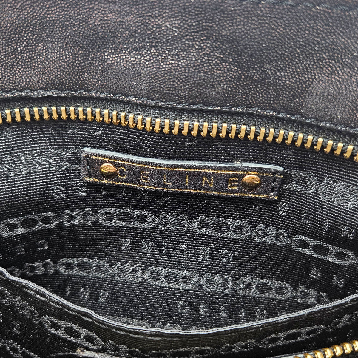 Sac Céline Vintage Logo Triomphe Suédine Irisée