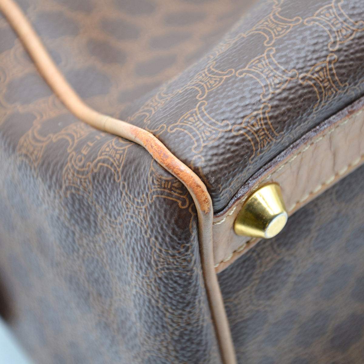 Sac Boston Céline Macadam Vintage Toile Enduite
