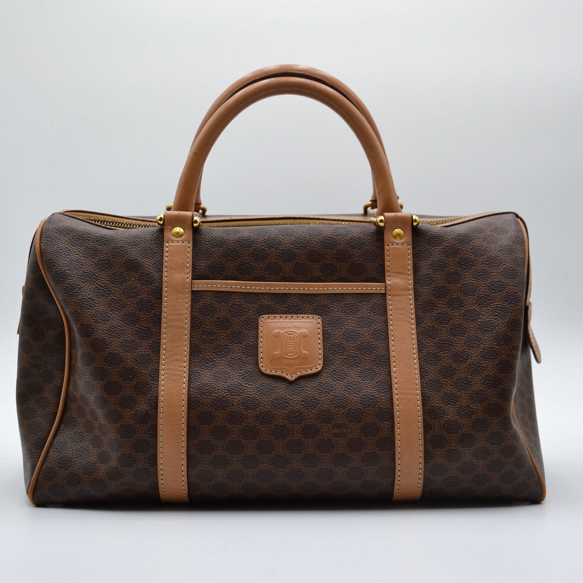 Sac Boston Céline Macadam Vintage Toile Enduite