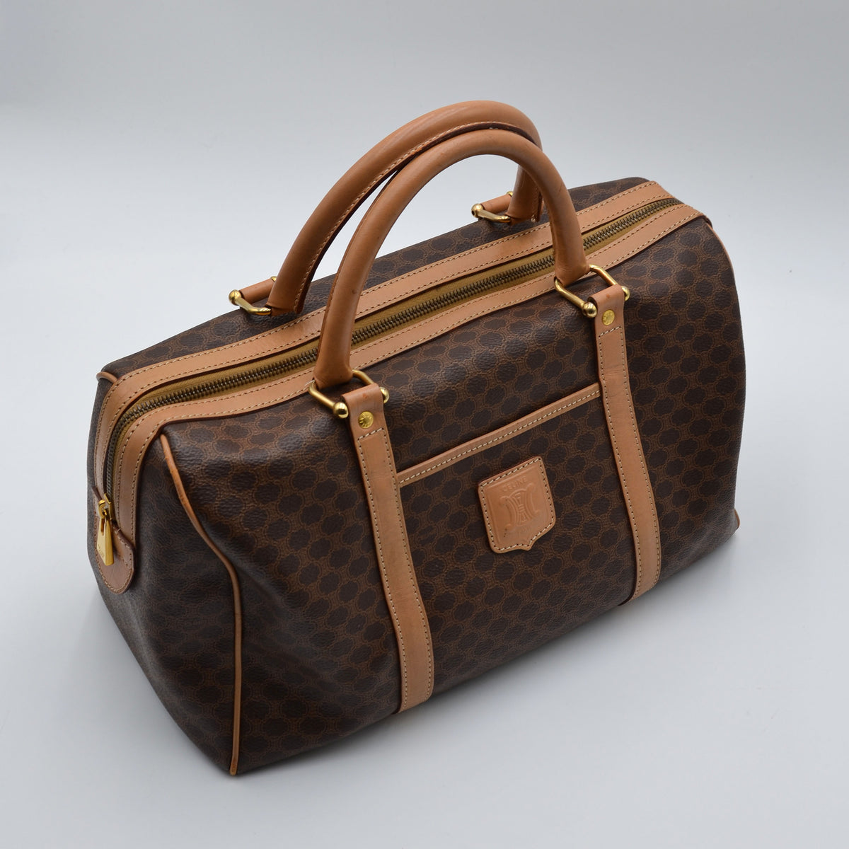 Sac Boston Céline Macadam Vintage Toile Enduite