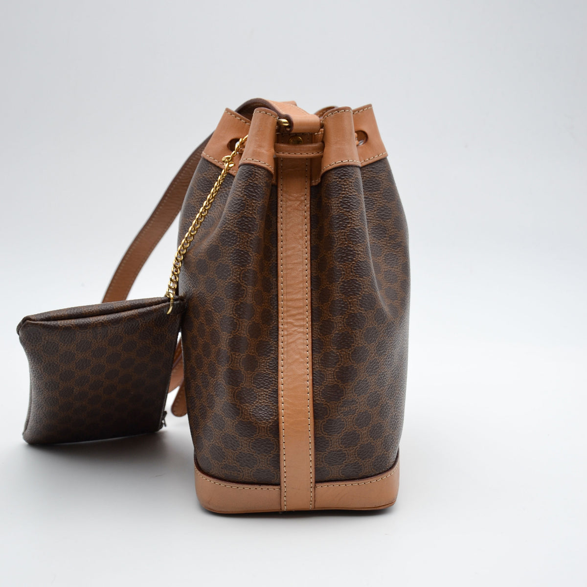 Céline Bucket Toile Macadam Vintage Small