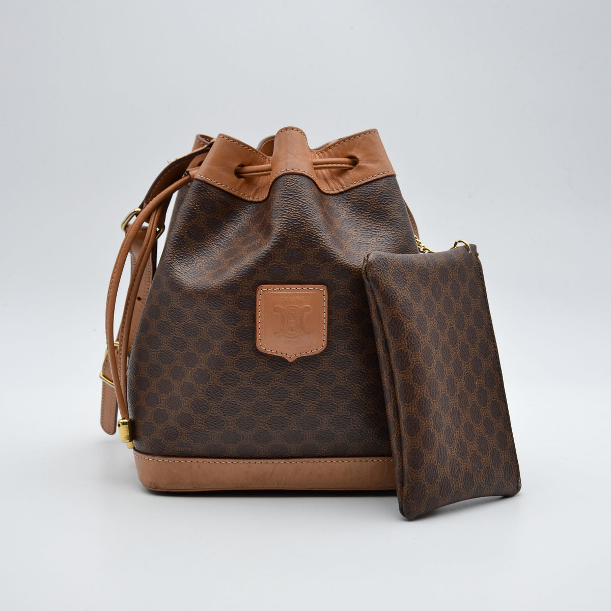 Céline Bucket Toile Macadam Vintage Small