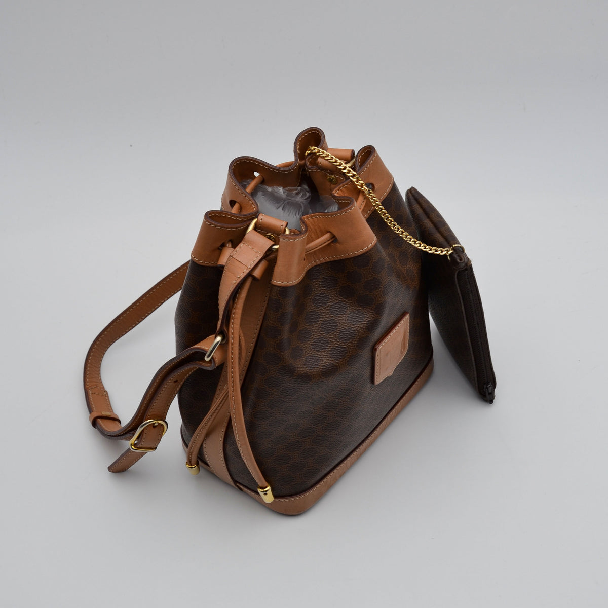 Céline Bucket Toile Macadam Vintage Small