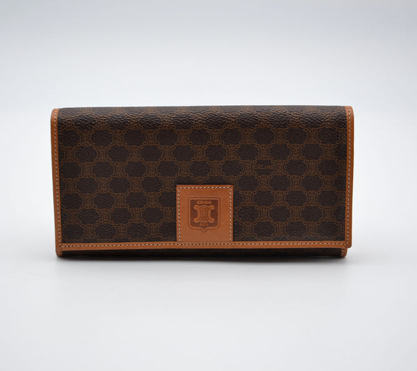 Portefeuille Céline Macadam vintage toile enduite